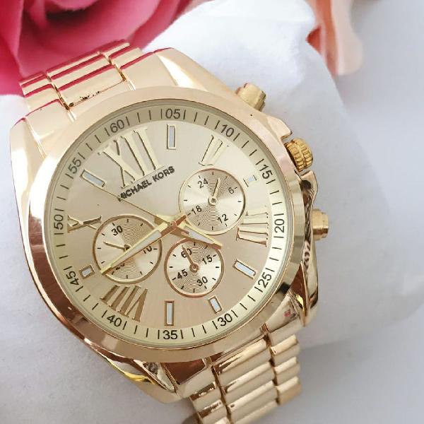 relógio gold feminino mostrador dourado prime