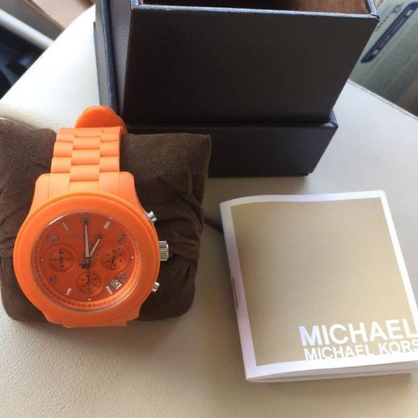 relógio michael kors mk5296 laranja