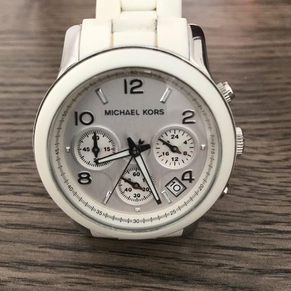 relógio michael kors original branco emborrachado