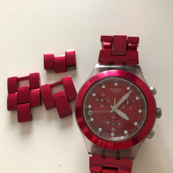 relógio swatch vermelho original.