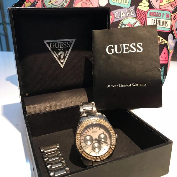relogio guess prateado