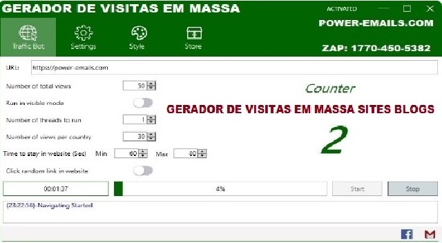 Gerador de visitas sites e blogs em massa 