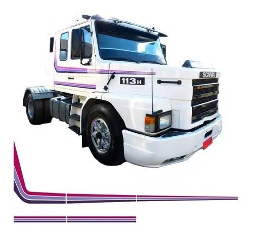 Jogo Faixas Adesivo Scania 113t 113r 1994 Rosa Roxo Lilás