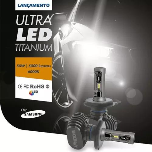 Par Ultraled Shock Light Titanium Lâmpada H7 10000 Lúmens