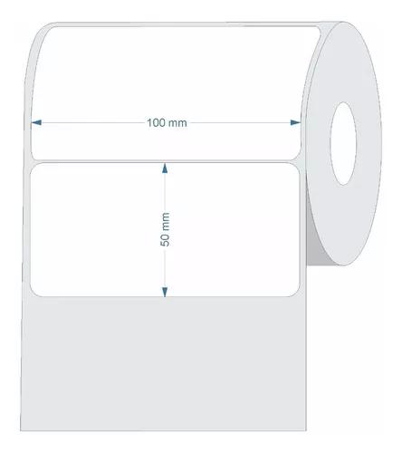 Etiqueta Bopp Adesiva 100x50 (mm) 10x5 Cm Branca
