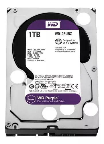 Hd 1tb Western Digital Purple Intelbras Cftv Dvr Wd10purz