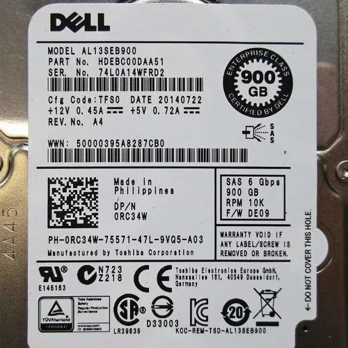 Hd Sas Dell 900gb 2.5 10k Al13seb900 Gaveta Nf Garantia