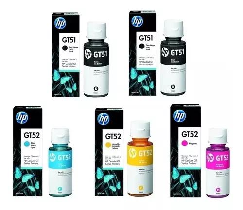 Kit 5 Refil De Tinta Hp Gt51 Gt52 Original Hp Deskjet Gt5822