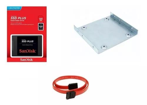 Kit Ssd Sandisk 120gb Plus + Suporte Desktop + Cabo Sata Nfe