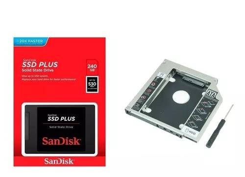 Kit Ssd Sandisk 240gb Plus + Adaptador Caddy 12.7mm Com Nfe