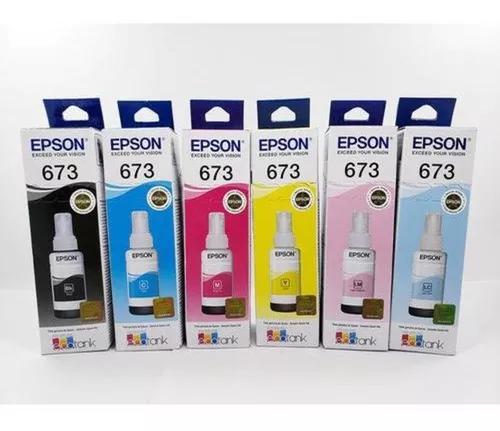 Tinta Original Epson T673 L1300 L1800 L800 L810 L805 Kit 06