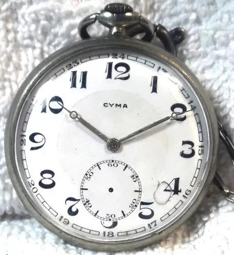 003 Rlg- Relógio- Antigo De Bolso- Cyma- Década De 1930