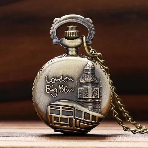 Mini Relógio De Bolso Londres Big Ben Quartzo