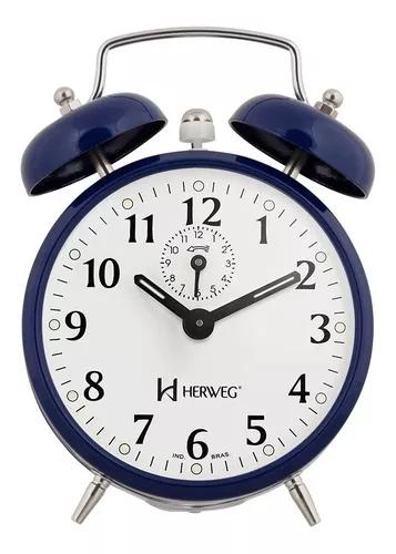 Relógio Despertador Antigo Mecânico A Cordas Herweg