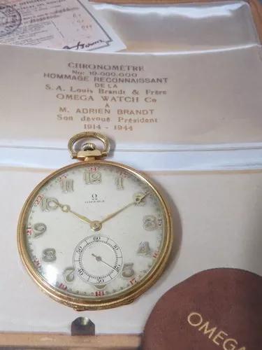 Relógio Omega De Bolso Art Deco Ouro Sólido Antigo