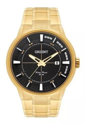 Relógio Orient Masculino Dourado Fundo Preto 34517