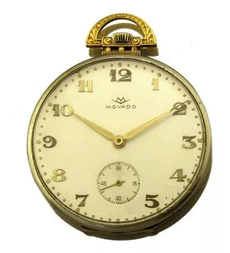 Relogio De Bolso Movado Ouro Branco E Amarelo 18k 55,1gramas