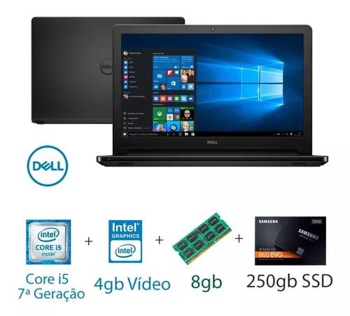 Notebook Dell Inspiron Tela 15,6 Core I5 8gb Ram Ssd 250gb