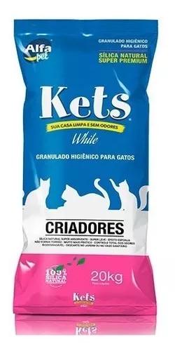 Areia Sílica Para Gatos Kets White 100% Biodegradavel 20kg