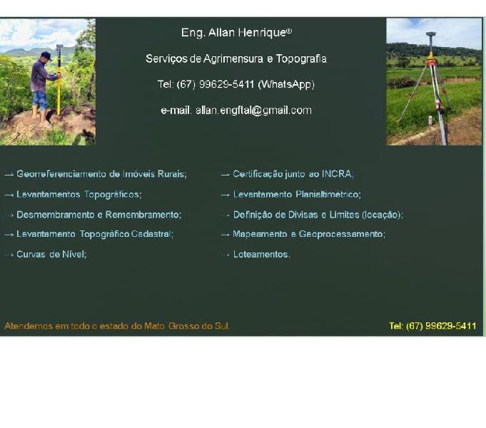 Eng. Allan Henrique - Agrimensura, Topografia e Ambiental