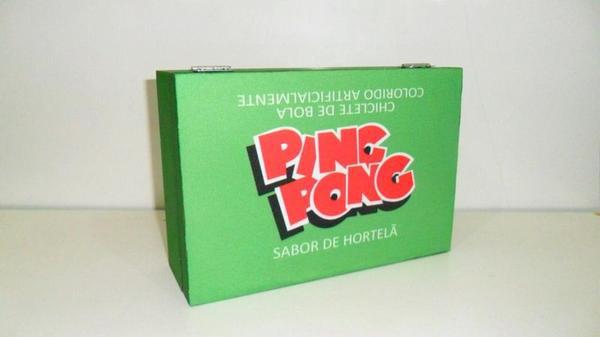 Caixa decorativa com tema retrô - Chiclete Ping Pong
