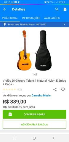 Violão digiorgio talent1 + capa luxo
