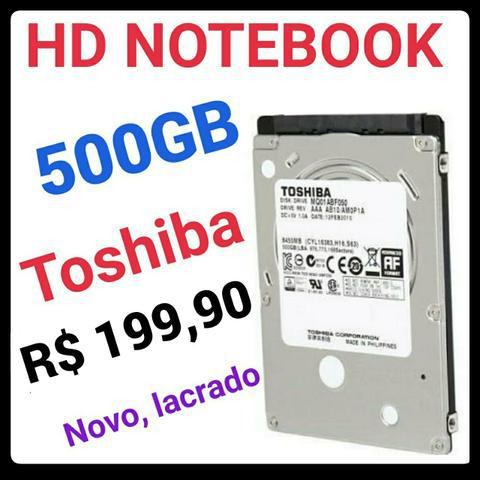 Hd 500gb toshiba, para notebook de qualquer marca, lacrado