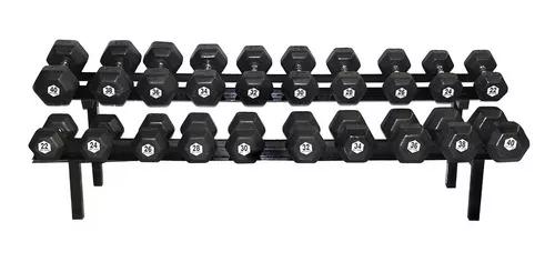 Kit Dumbell Sextavado 6 Kg A 18 Kg C/ Suporte