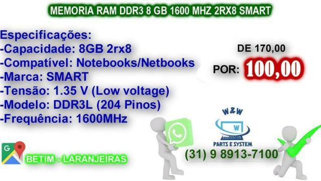 Memoria Ram Notebook 8 gb 1600 Mhz por apenas 100,00 reais.