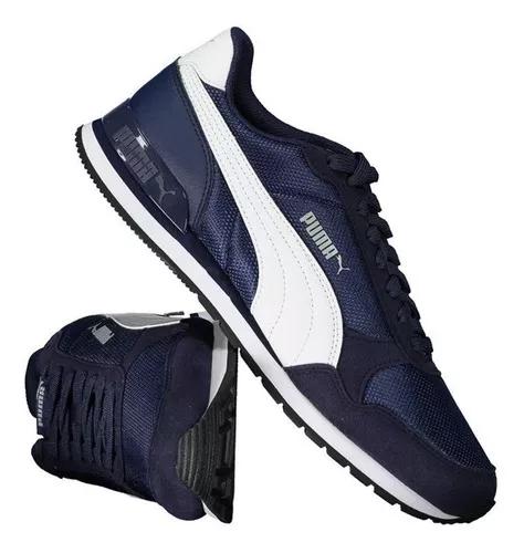 Tênis Puma St Runner V2 Mesh Azul Marinho Branco Masculino