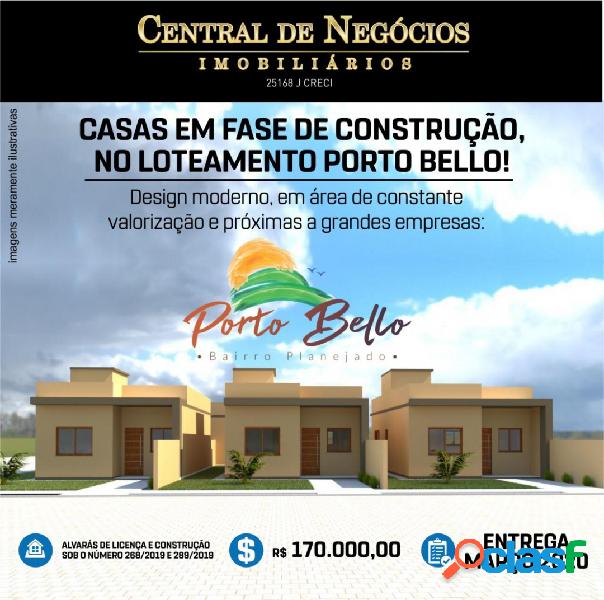 Casas em fase de construção no Loteamento Bairro Planejado