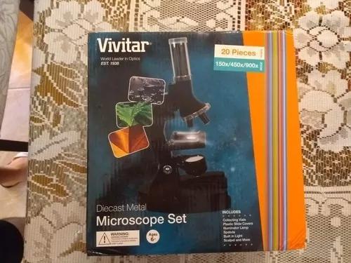 Kit Microcóspio Com 20 Peças Microscope Set Vivitar