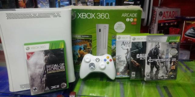 Xbox 360 Destravado + 05 jogos com garantia de 01 ano