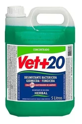 Desinfetante Vet+20 Herbal Bactericida Para Casa Cães 5l