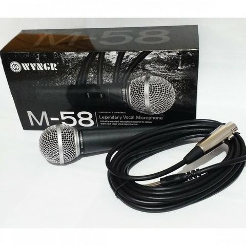 Microfone Profissional Com Cabo M-58 Sm58 Wvngr Mxt