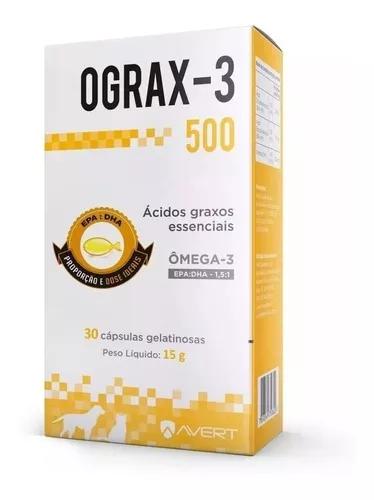 Ograx 500mg Omega-3 Avert 30 Capsulas Caes E Gatos