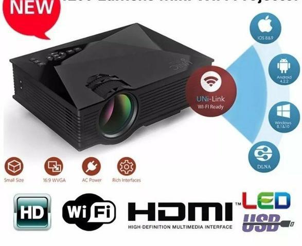 Retroprojetor Wi-fi top até 130 polegadas