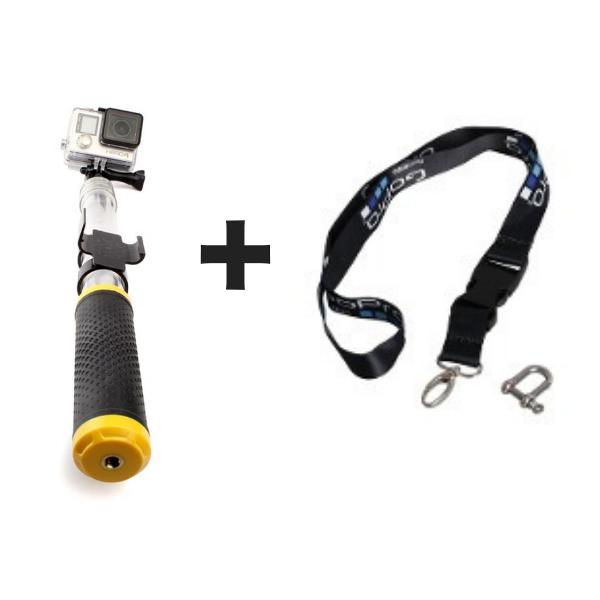 bastão flutuante extensível para gopro + brinde