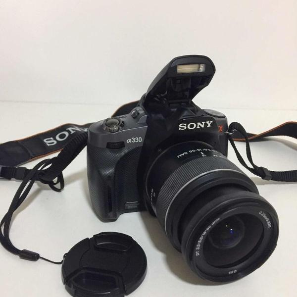 camera sony a330 com lente e acessórios