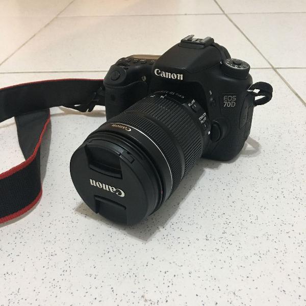 câmera canon 70d seminova + lente 18-135mm