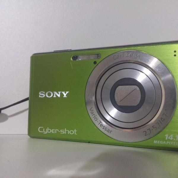 câmera digital sony cyber-shot 14.1mp verde+cartão 4gb