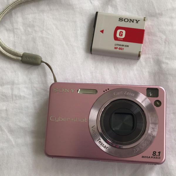 câmera fotográfica sony cyber shot rosa