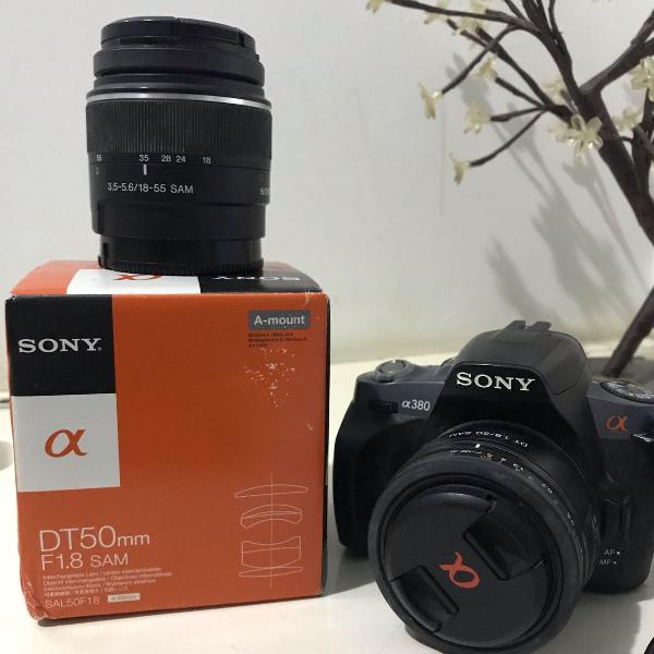 câmera sony a380 com lente 50mm