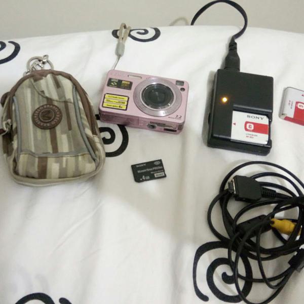 câmera sony cibershot 7.2 mp, kit