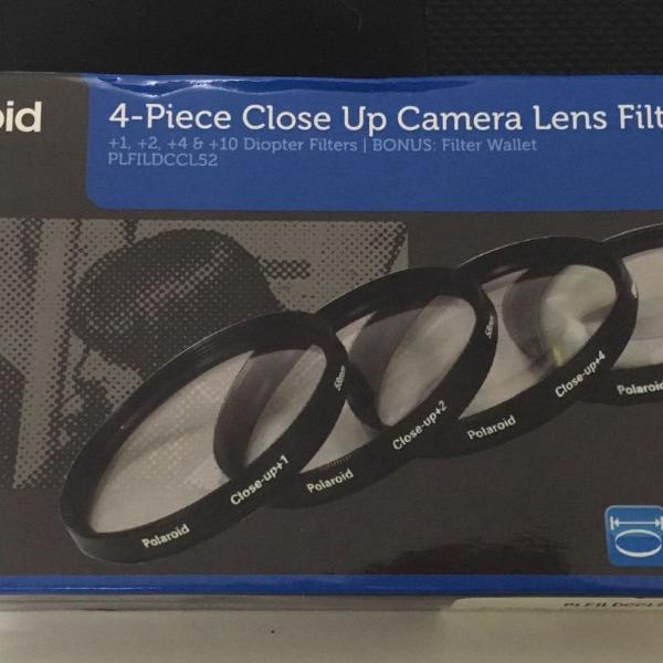 kit 4 filtros de lentes close up polaroid 52mm