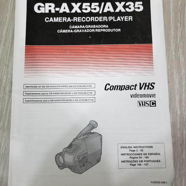 manual câmeras jvc compact vhs. gr-ax55/ax35