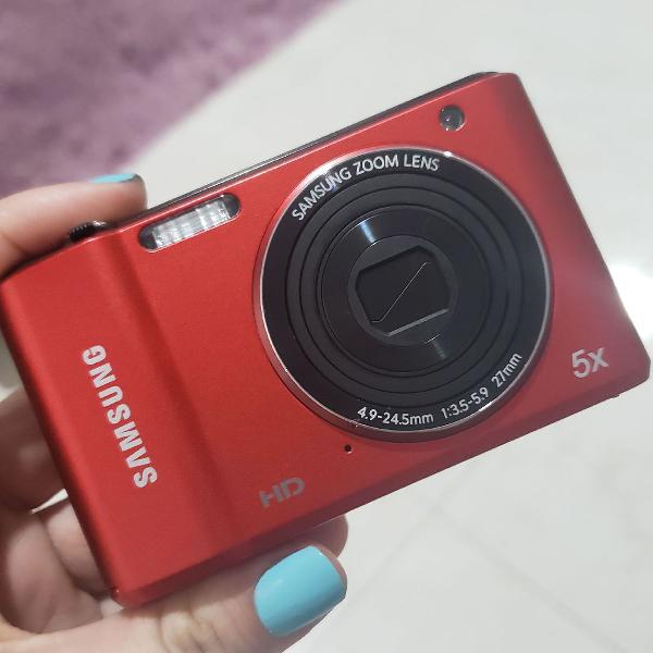 máquina fotográfica samsung vermelhinha