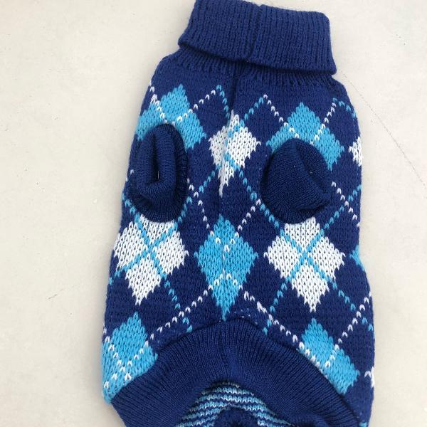 roupa pet de trico azul