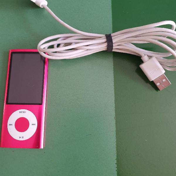 ipod pink, toca musicas, tira fotos, roda videos, radio.