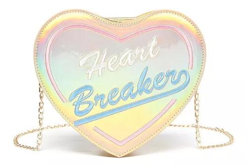 Bolsa Holografica criativa Heart Breaker City Rock